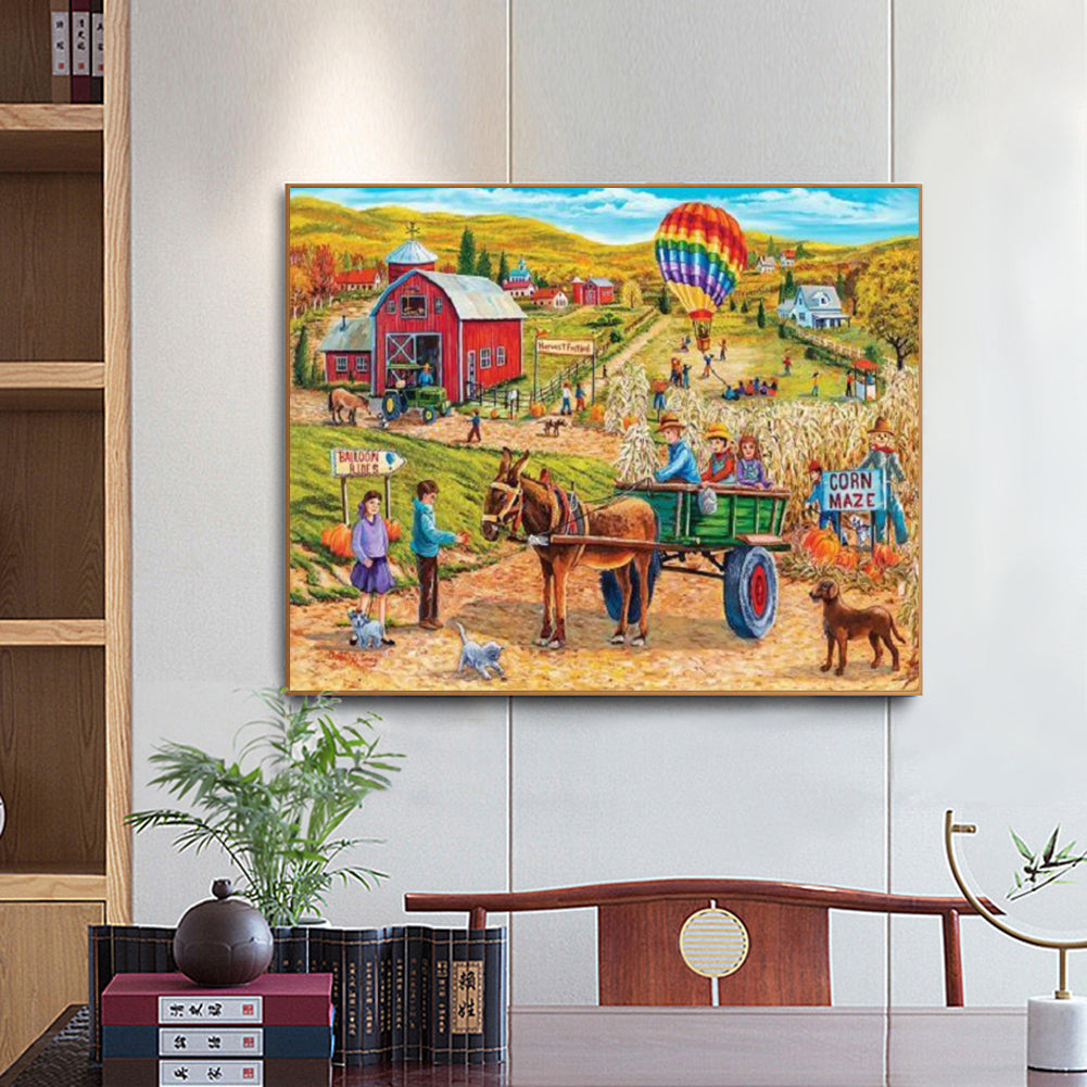 Village House - Full Round Drill Diamond Painting 50*40CM