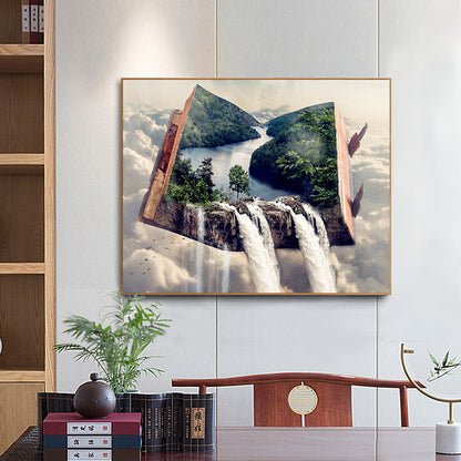 Waterfall Landscape - Full Round Drill Diamond Painting 50*40CM