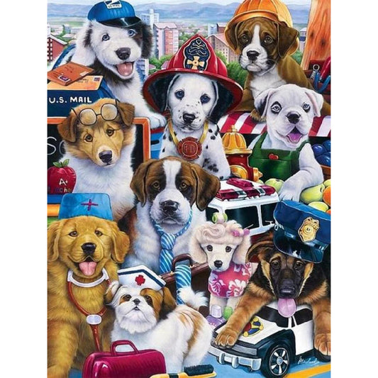 Cat Dog World - Full Round Drill Diamond Painting 30*40CM