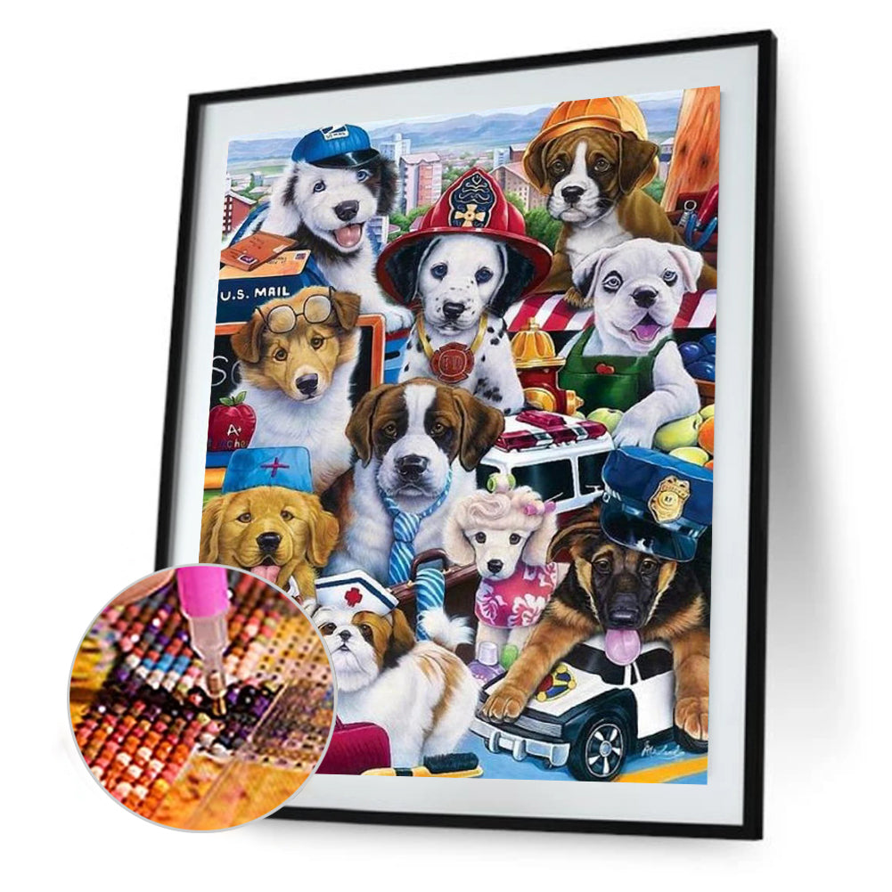 Cat Dog World - Full Round Drill Diamond Painting 30*40CM