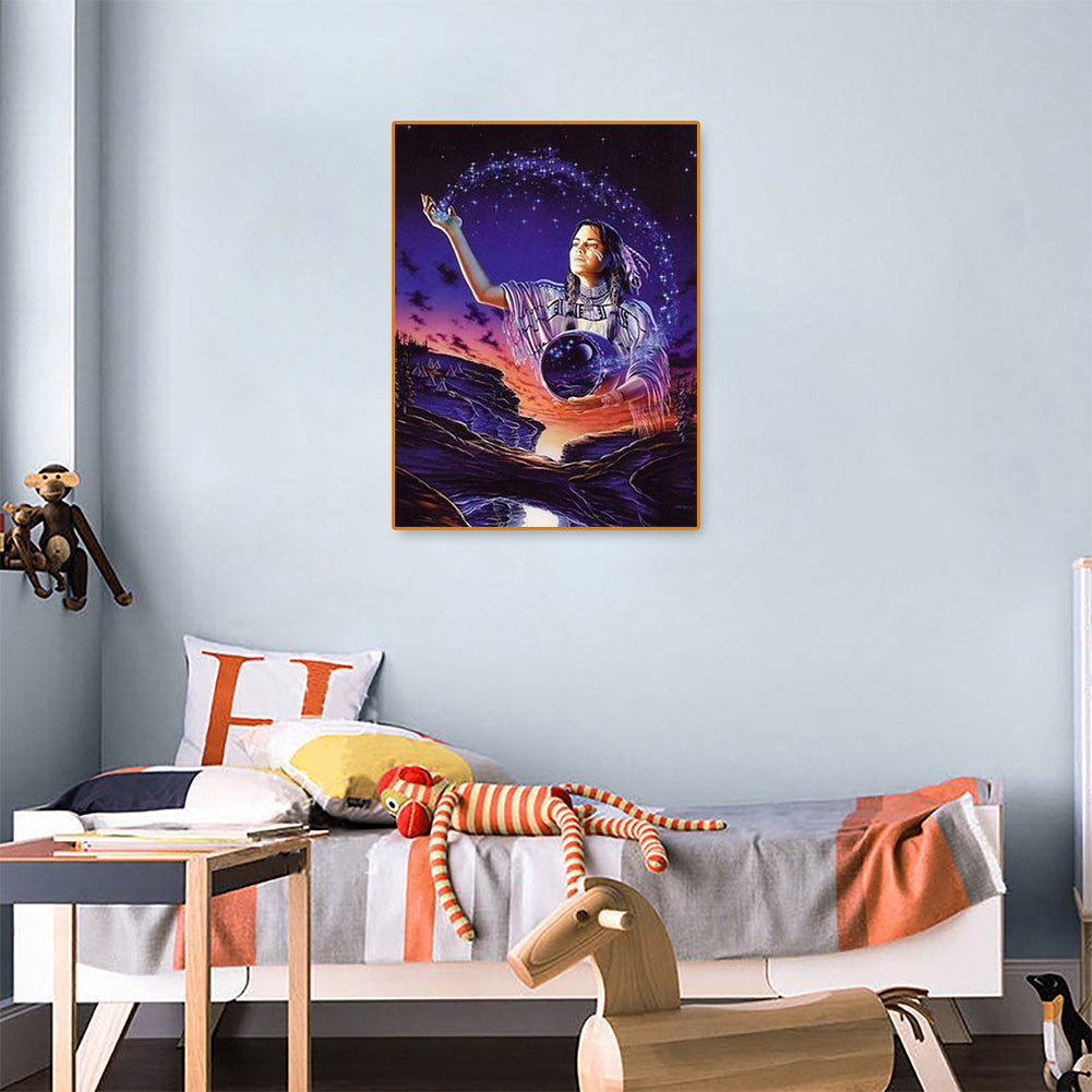 Pastoral Wizard - Full Round Drill Diamond Painting 30*40CM