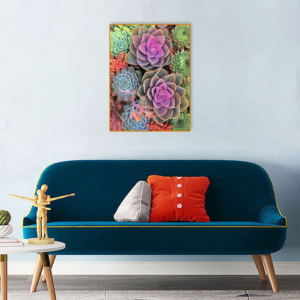 Succulent Plant - Full Round Drill Diamond Painting 30*40CM