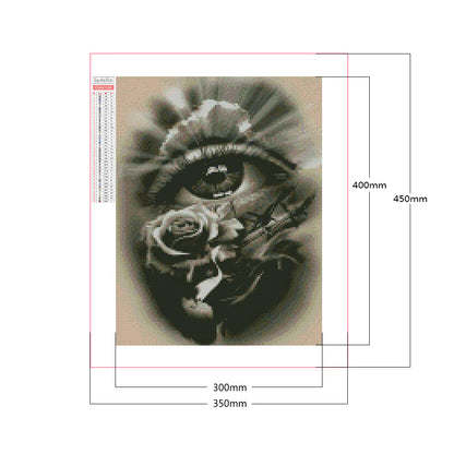 Eye Rose - Full Square Drill Diamond Painting 30*40CM