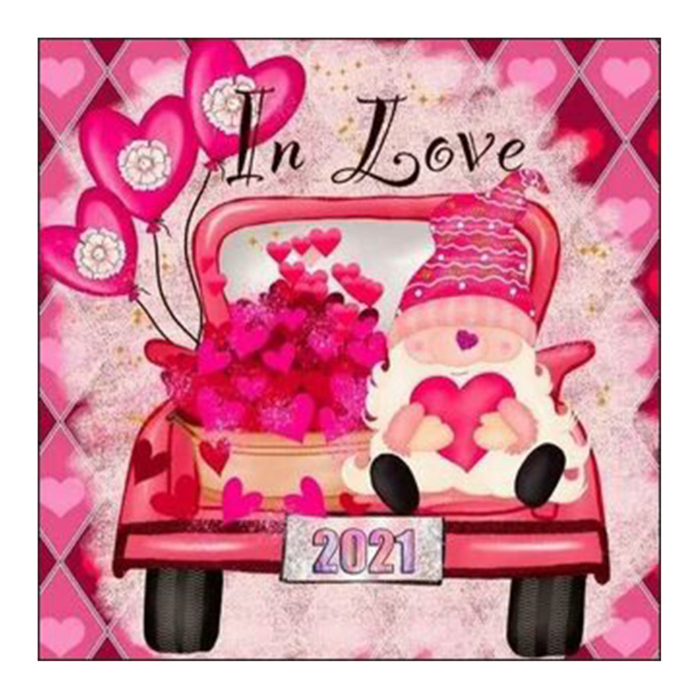 Pink Car - Full Round Drill Diamond Painting 30*30CM