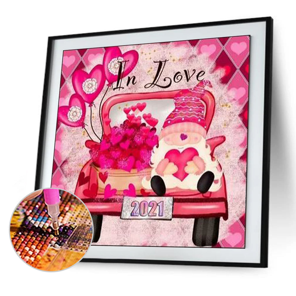 Pink Car - Full Round Drill Diamond Painting 30*30CM