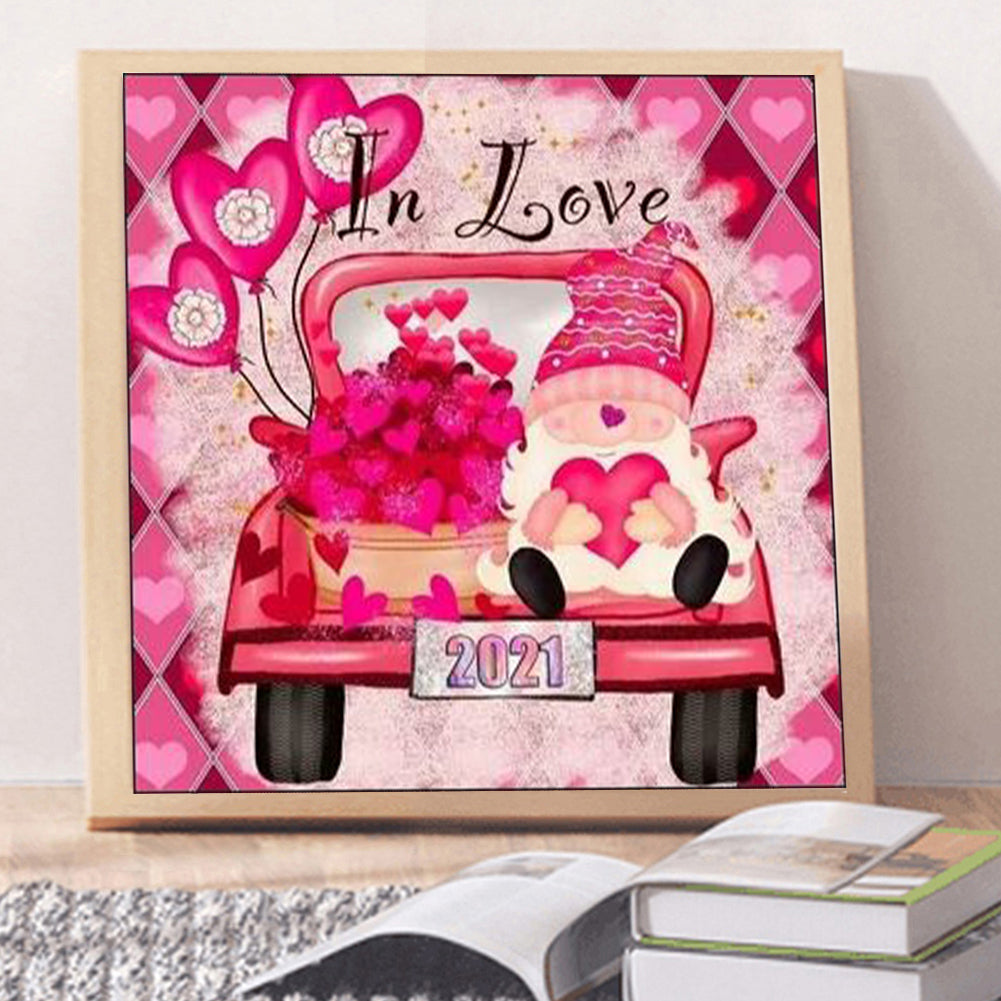 Pink Car - Full Round Drill Diamond Painting 30*30CM