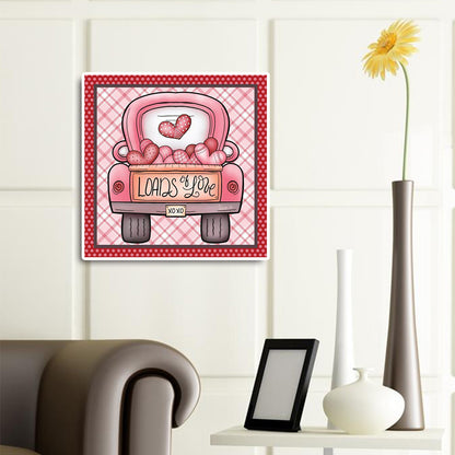 Pink Car - Full Round Drill Diamond Painting 30*30CM