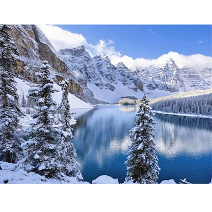 Snow Landscape - Full Round Drill Diamond Painting 40*30CM