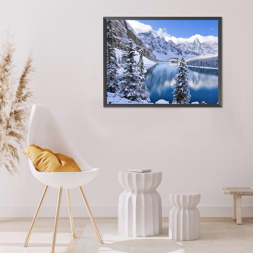 Snow Landscape - Full Round Drill Diamond Painting 40*30CM