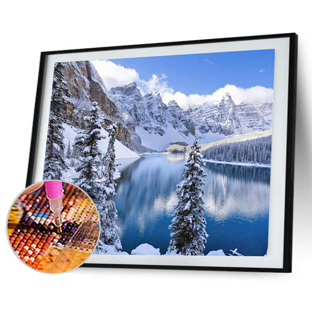 Snow Landscape - Full Round Drill Diamond Painting 40*30CM