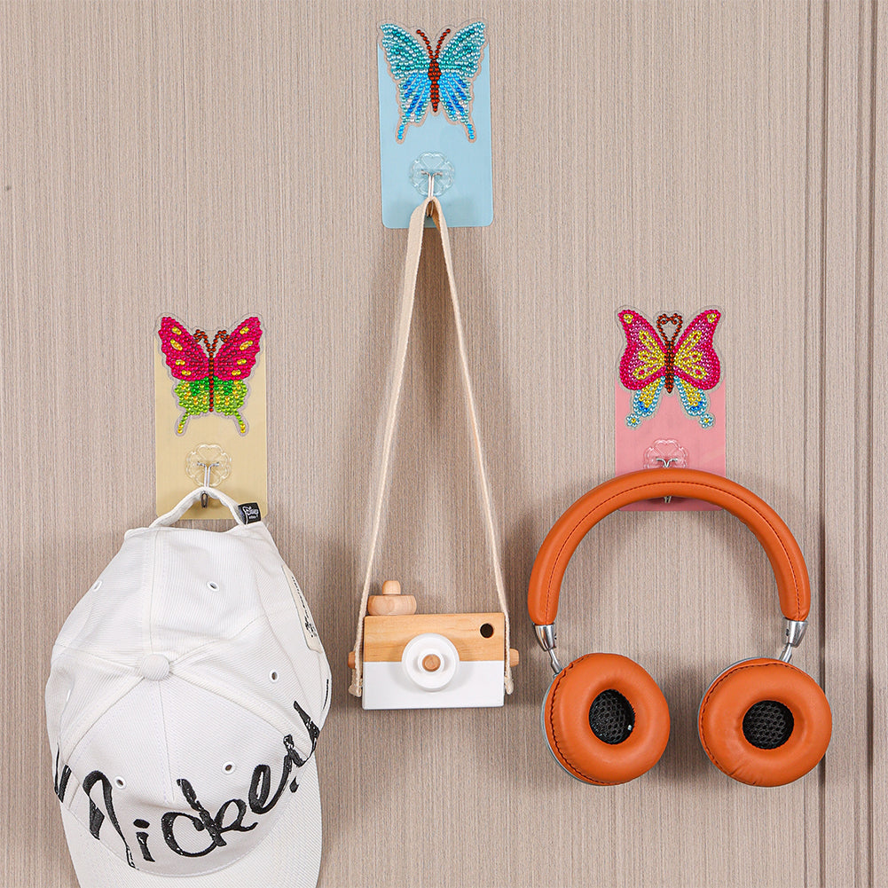 6pcs DIY Diamond Painting Hooks Crystal Drill Strong Adhesive Wall Hangers