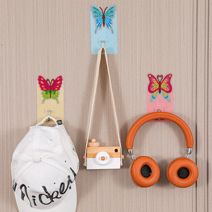 6pcs DIY Diamond Painting Hooks Crystal Drill Strong Adhesive Wall Hangers