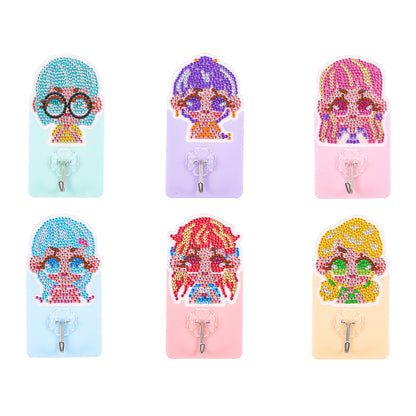6pcs DIY Diamond Painting Hooks Crystal Drill Strong Adhesive Wall Hangers