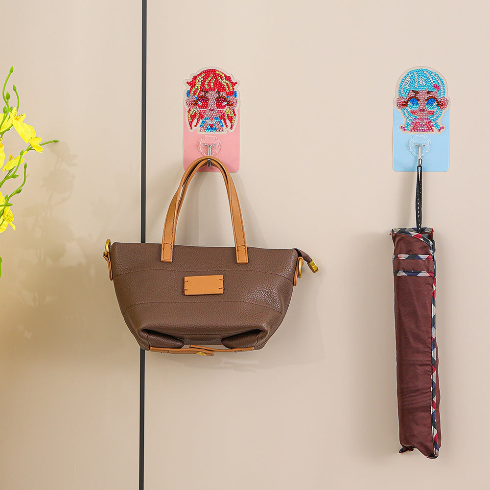 6pcs DIY Diamond Painting Hooks Crystal Drill Strong Adhesive Wall Hangers