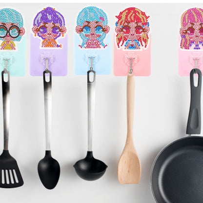 6pcs DIY Diamond Painting Hooks Crystal Drill Strong Adhesive Wall Hangers