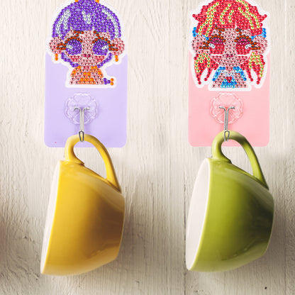 6pcs DIY Diamond Painting Hooks Crystal Drill Strong Adhesive Wall Hangers