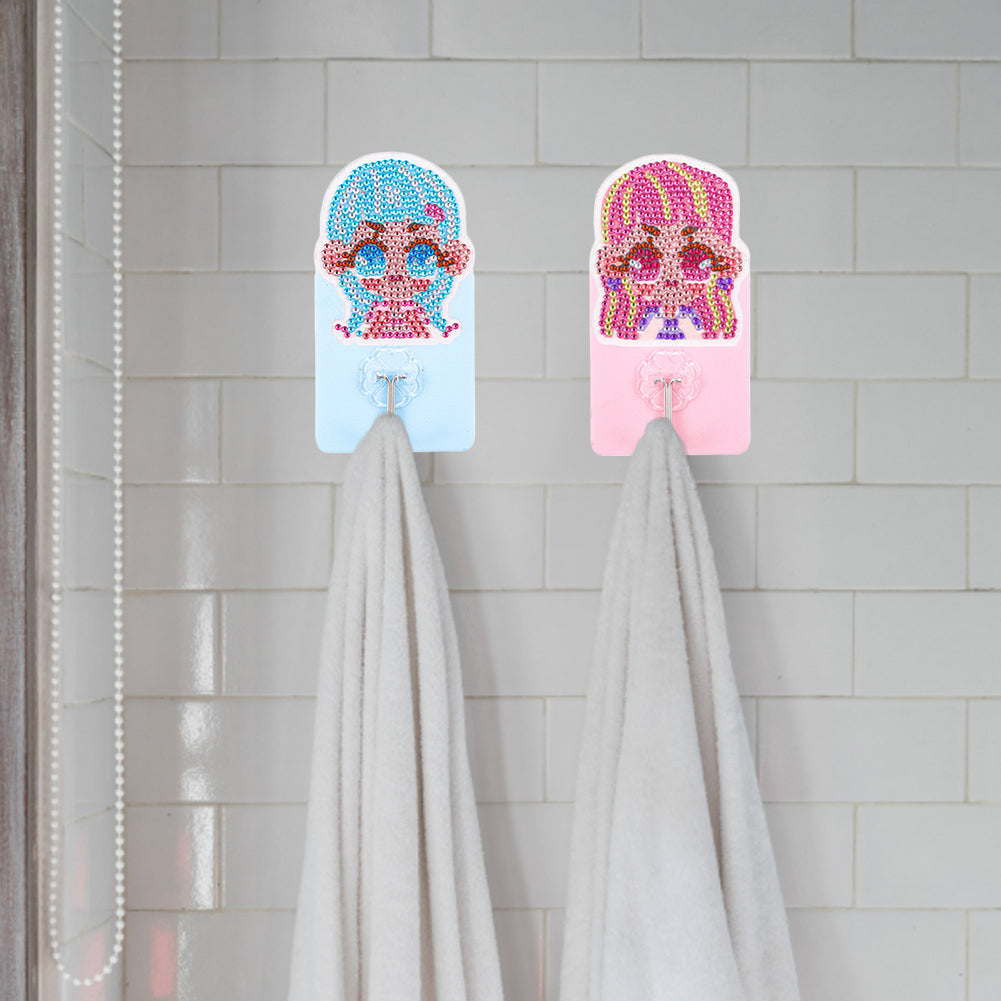 6pcs DIY Diamond Painting Hooks Crystal Drill Strong Adhesive Wall Hangers