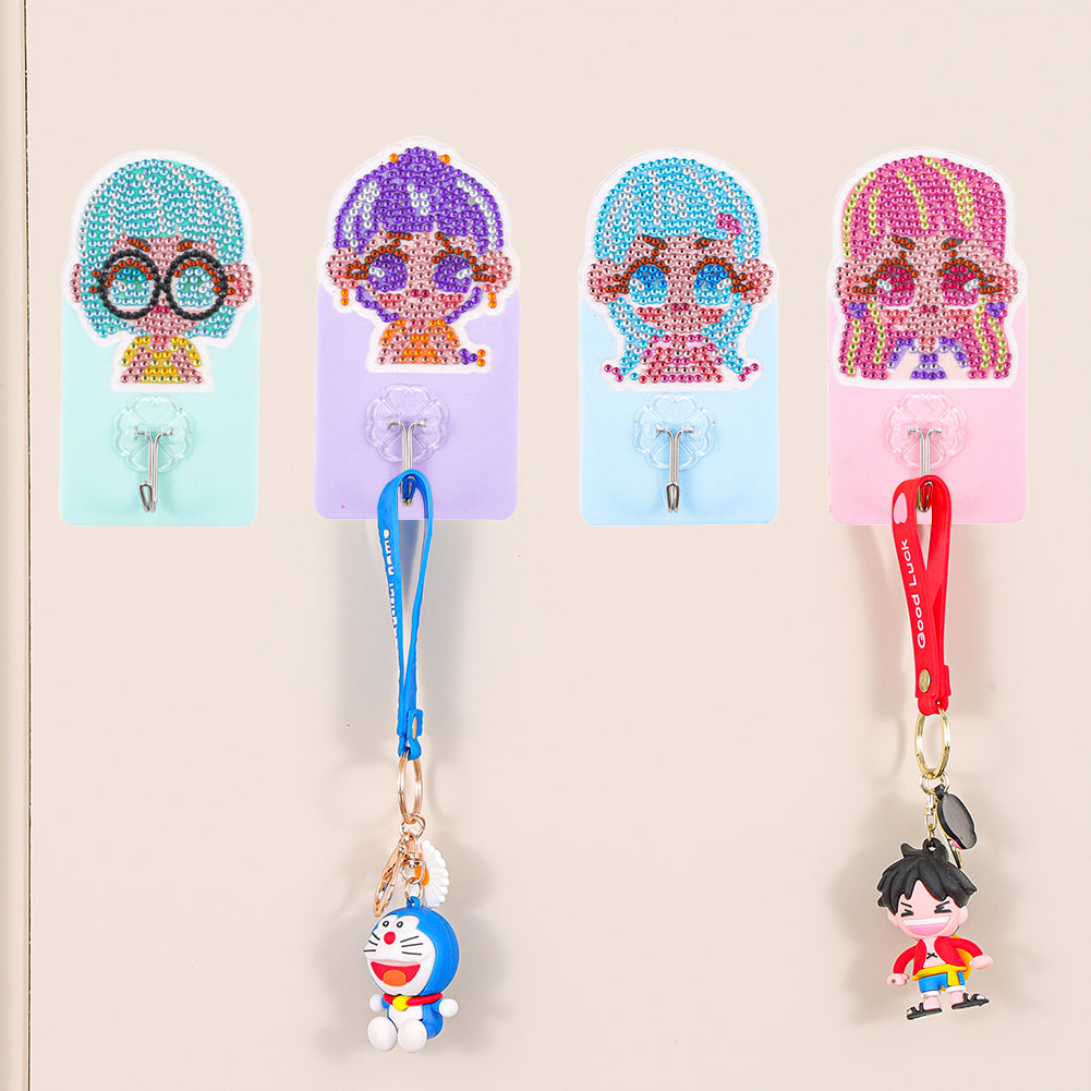 6pcs DIY Diamond Painting Hooks Crystal Drill Strong Adhesive Wall Hangers