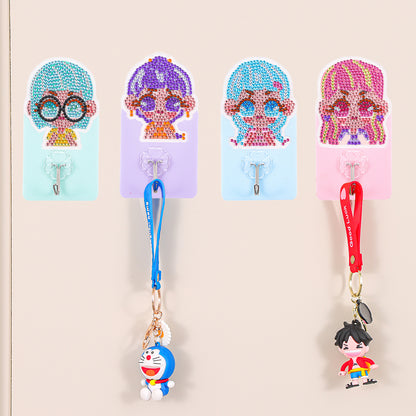 6pcs DIY Diamond Painting Hooks Crystal Drill Strong Adhesive Wall Hangers