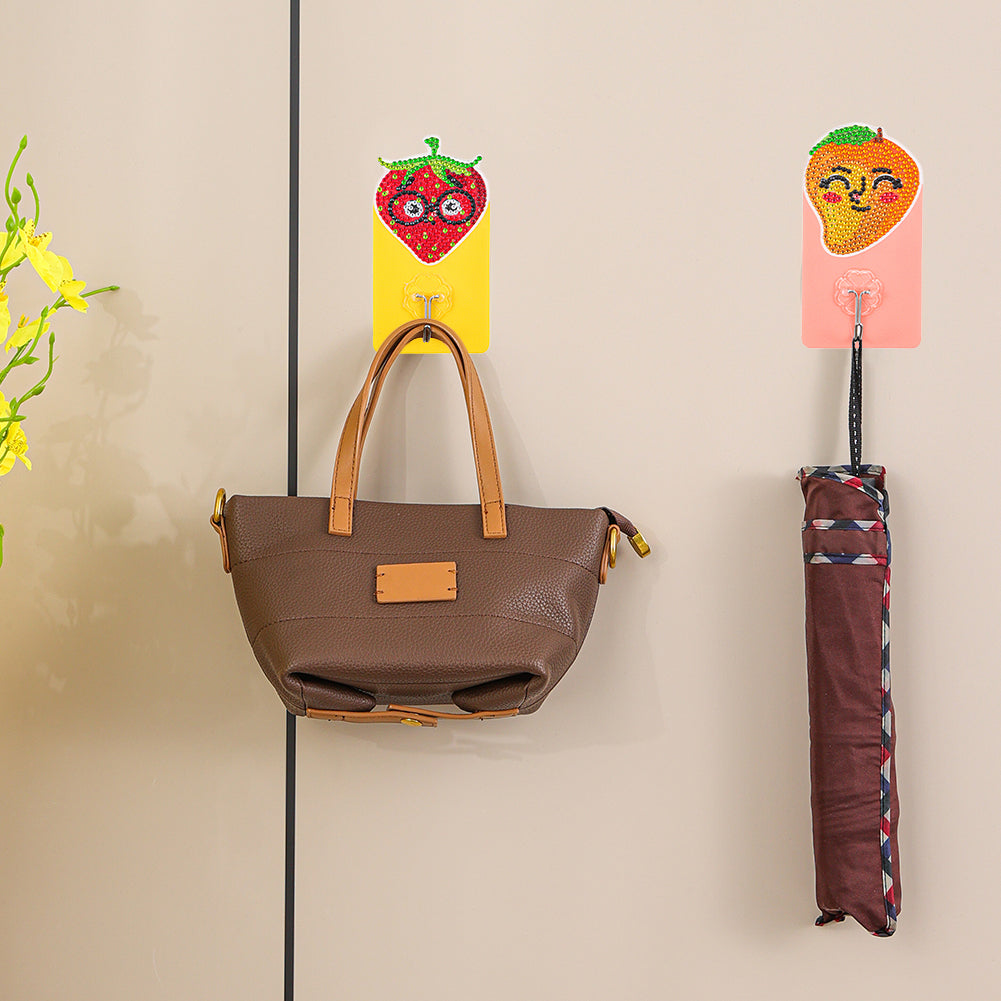 6pcs DIY Diamond Painting Hooks Crystal Drill Strong Adhesive Wall Hangers