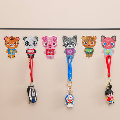 6pcs DIY Diamond Painting Hooks Crystal Drill Strong Adhesive Wall Hangers