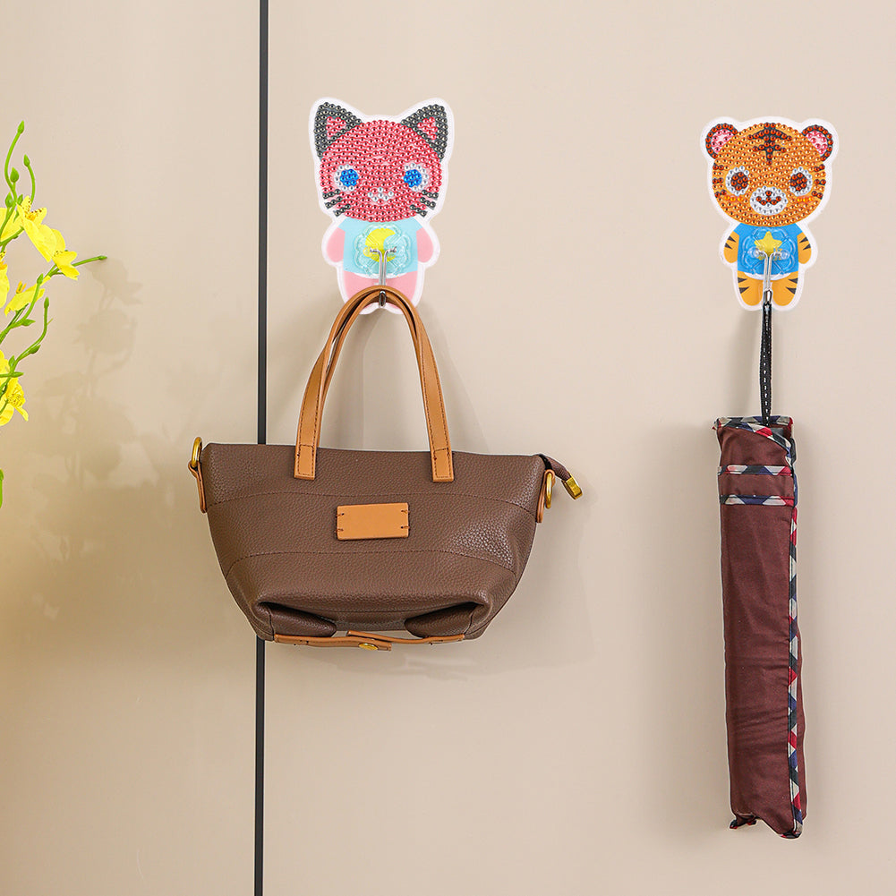 6pcs DIY Diamond Painting Hooks Crystal Drill Strong Adhesive Wall Hangers