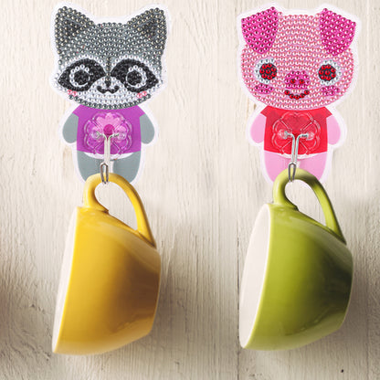 6pcs DIY Diamond Painting Hooks Crystal Drill Strong Adhesive Wall Hangers