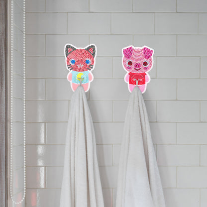 6pcs DIY Diamond Painting Hooks Crystal Drill Strong Adhesive Wall Hangers