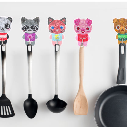 6pcs DIY Diamond Painting Hooks Crystal Drill Strong Adhesive Wall Hangers