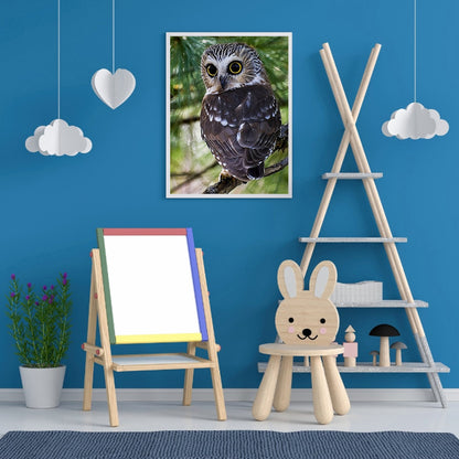 Owl - Full Round Drill Diamond Painting 30*40CM