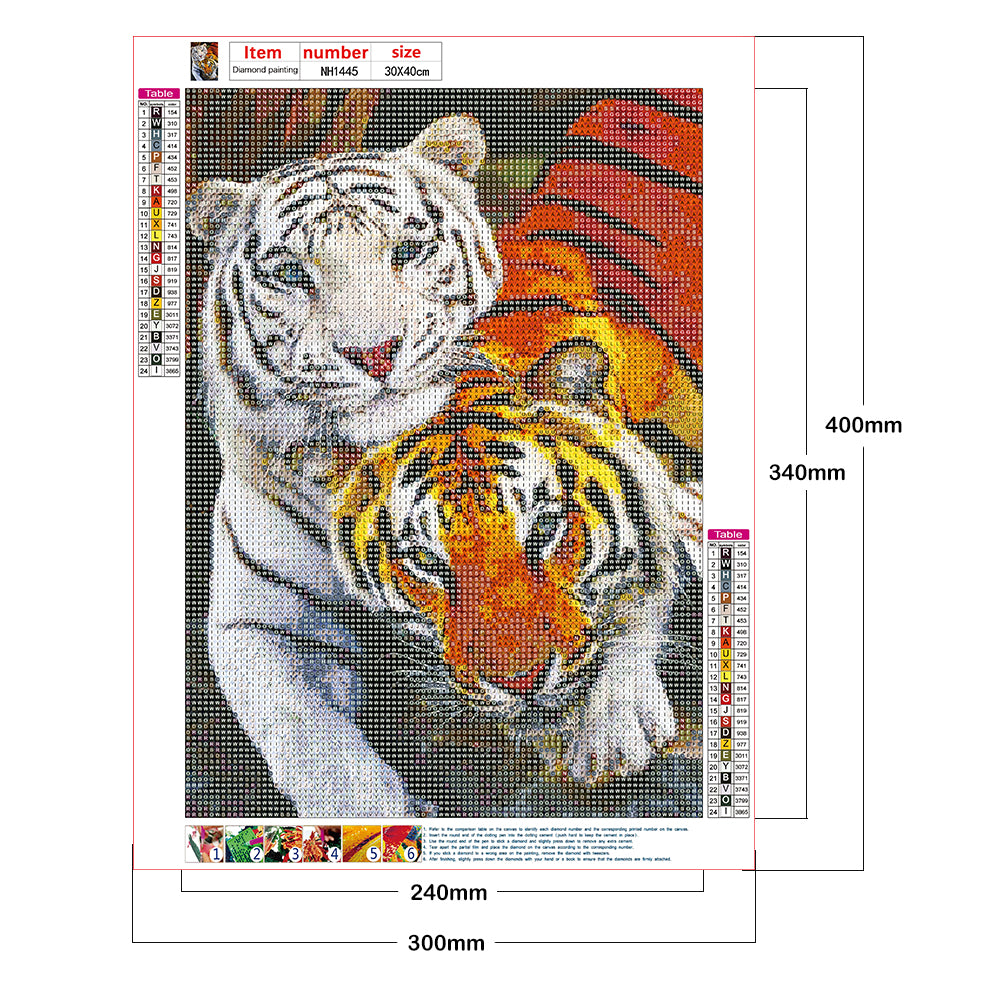 Tiger - Full Round Drill Diamond Painting 30*40CM