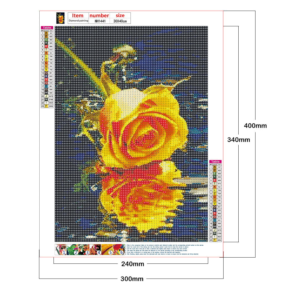 Rose - Full Round Drill Diamond Painting 30*40CM