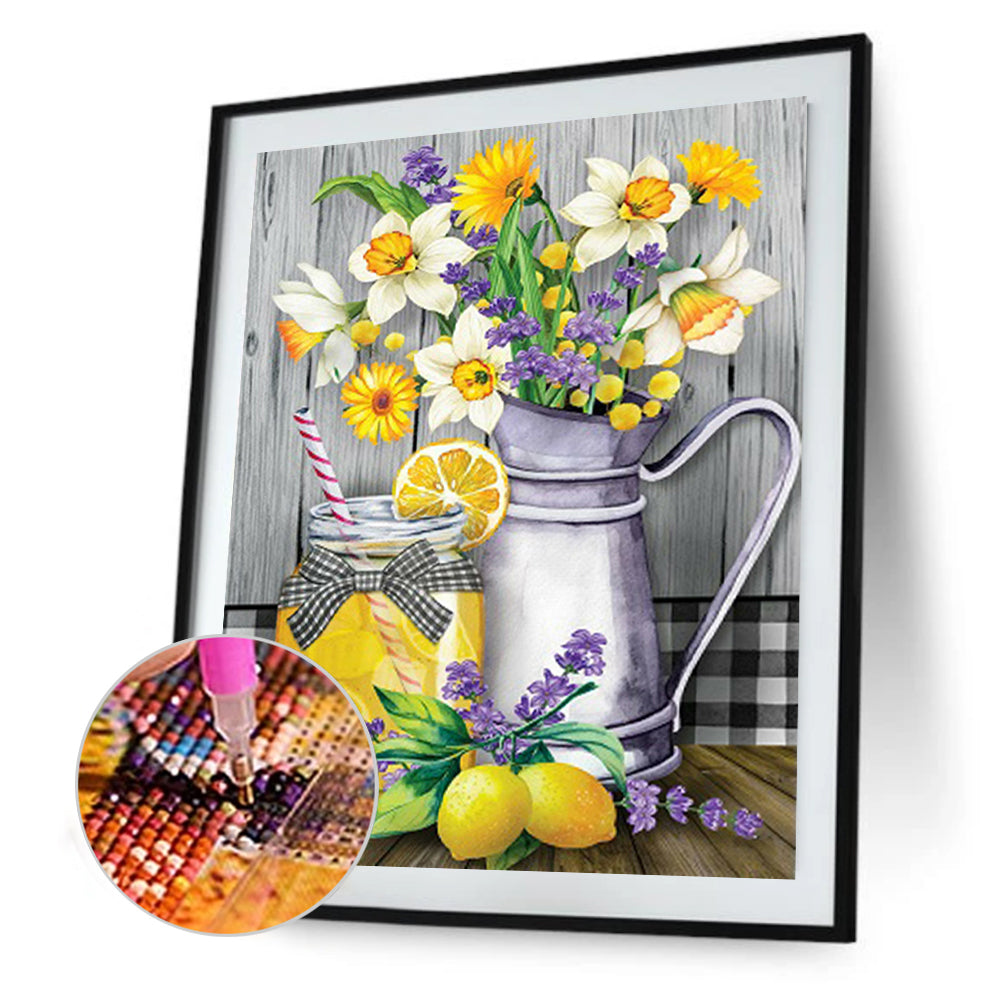 Flower - Full Round Drill Diamond Painting 30*40CM