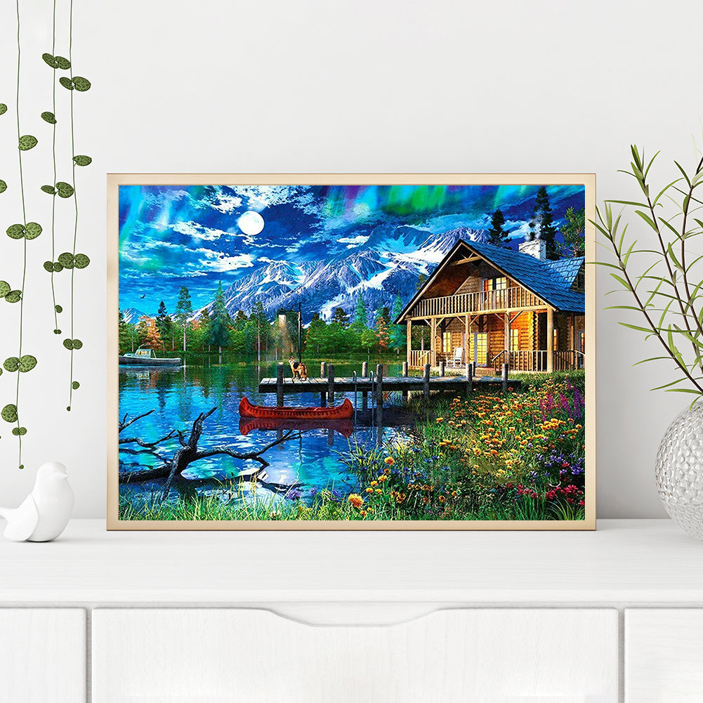 Riverside House - Full Round Drill Diamond Painting 40*30CM