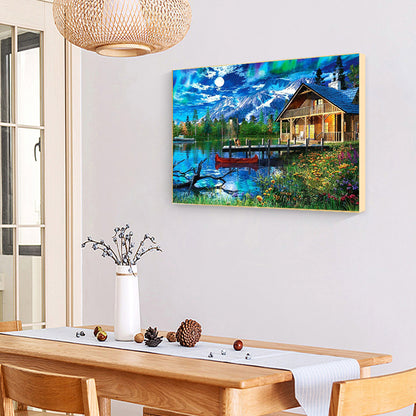 Riverside House - Full Round Drill Diamond Painting 40*30CM