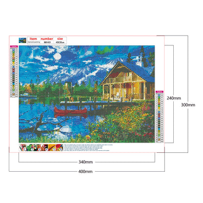 Riverside House - Full Round Drill Diamond Painting 40*30CM