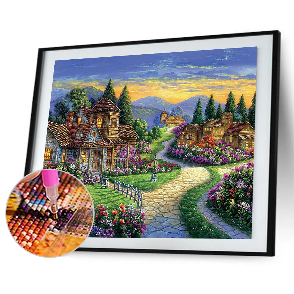 Riverside House - Full Round Drill Diamond Painting 40*30CM