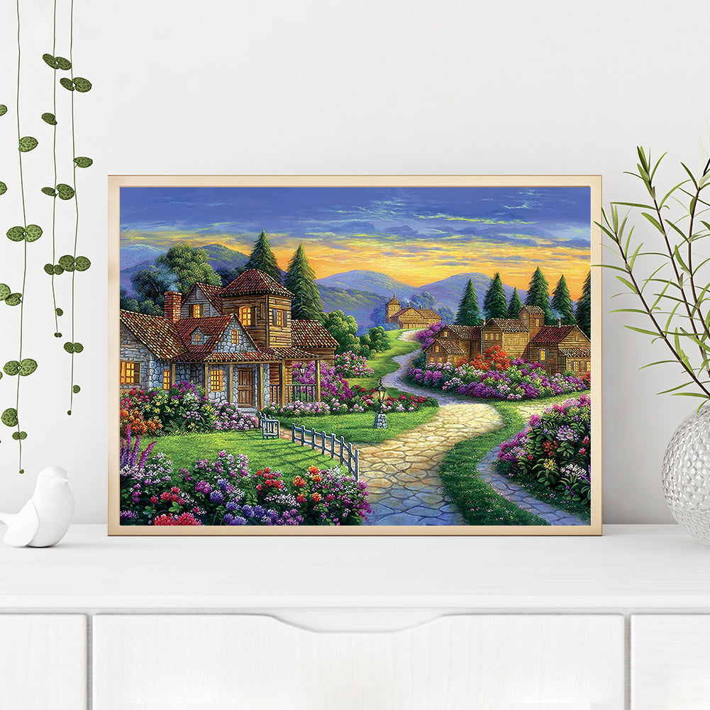 Riverside House - Full Round Drill Diamond Painting 40*30CM