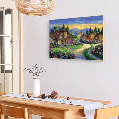 Riverside House - Full Round Drill Diamond Painting 40*30CM