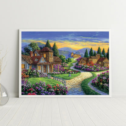 Riverside House - Full Round Drill Diamond Painting 40*30CM