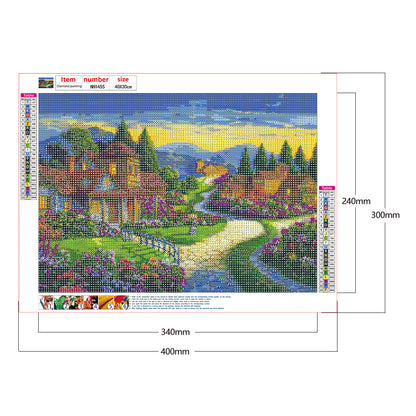 Riverside House - Full Round Drill Diamond Painting 40*30CM