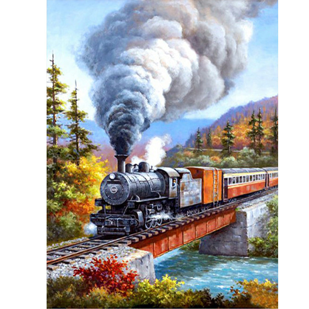 Train Scene - Full Round Drill Diamond Painting 30*40CM