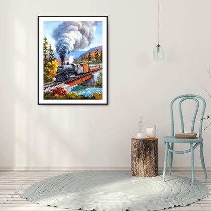 Train Scene - Full Round Drill Diamond Painting 30*40CM