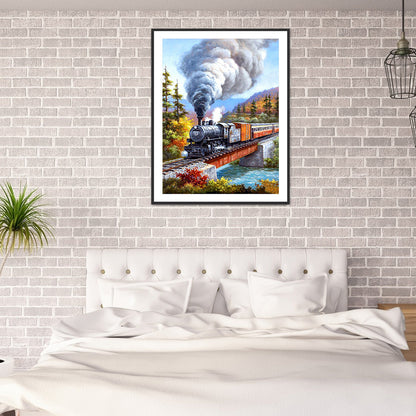 Train Scene - Full Round Drill Diamond Painting 30*40CM