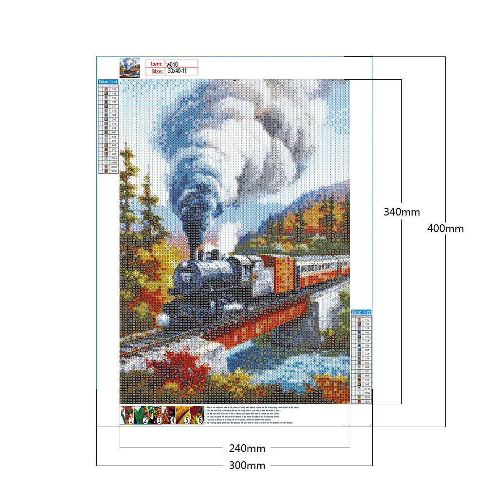 Train Scene - Full Round Drill Diamond Painting 30*40CM