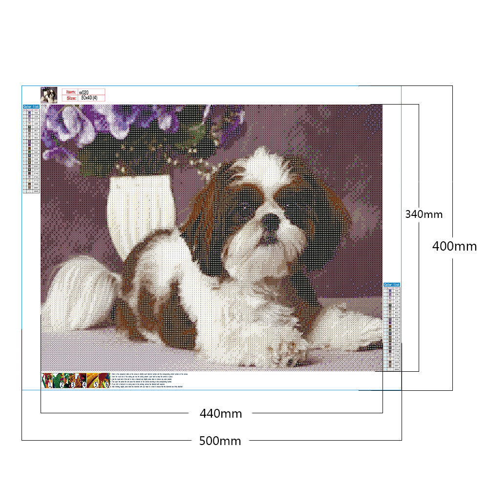 Puppy - Full Round Drill Diamond Painting 50*40CM