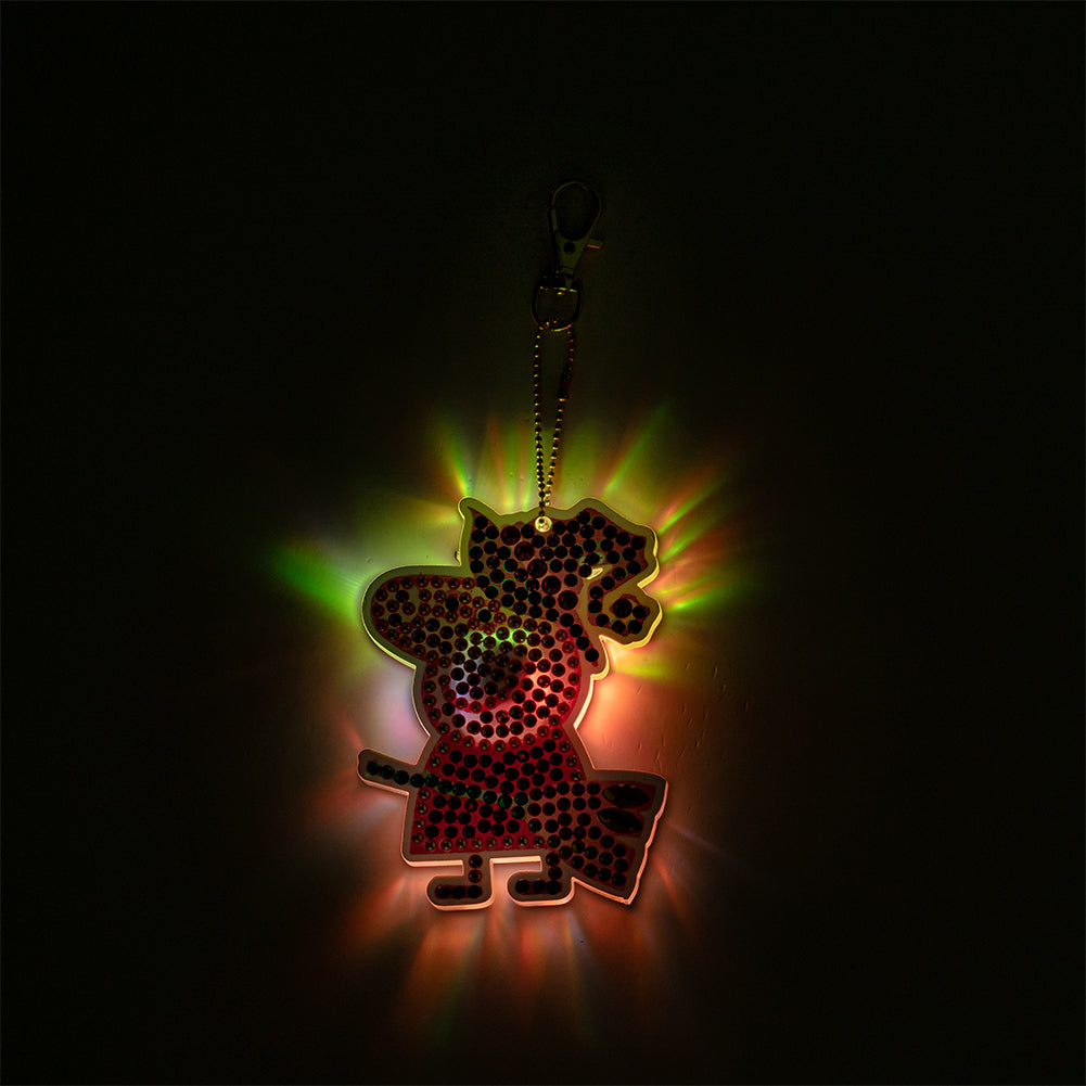 Cartoon Diamond Painting Keychain DIY Pat Luminous Key Ring Lighted Pendant