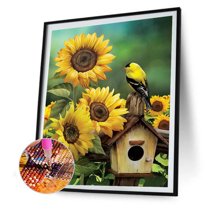 Bird Flowers - Full Round Drill Diamond Painting 30*40CM