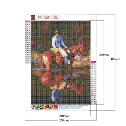 Cowboy Horse - Full Round Drill Diamond Painting 30*40CM