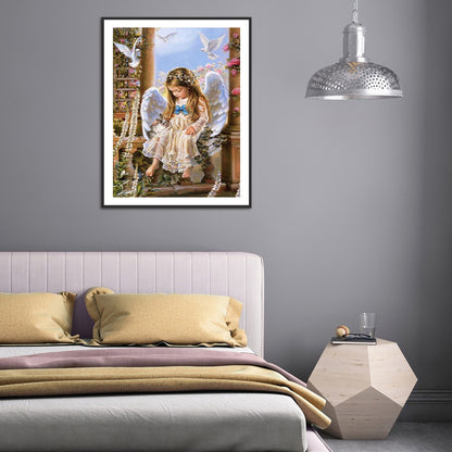 Angel Little Girl - Full Round Drill Diamond Painting 30*40CM